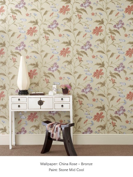 Обои Little Greene Archive Trails China Rose - Bronze 0275CHBRONZ фото в интерьере